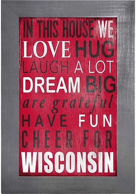 Wisconsin Badgers In This House Picture Frame - Red