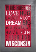 Wisconsin Badgers In This House Picture Frame - Red