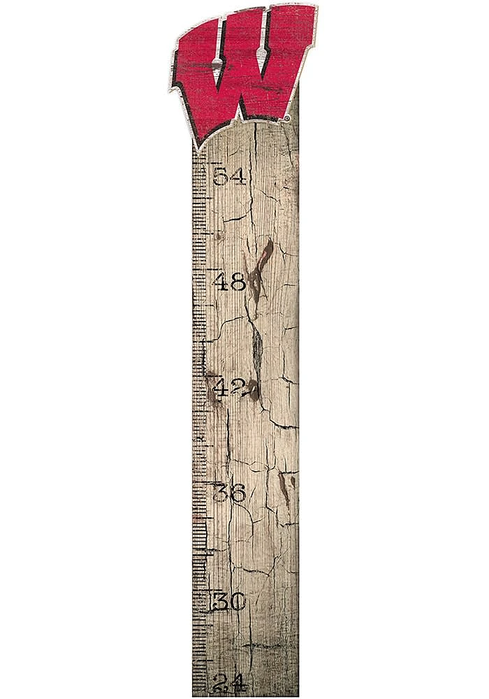 Wisconsin Badgers Growth Chart Sign - Red