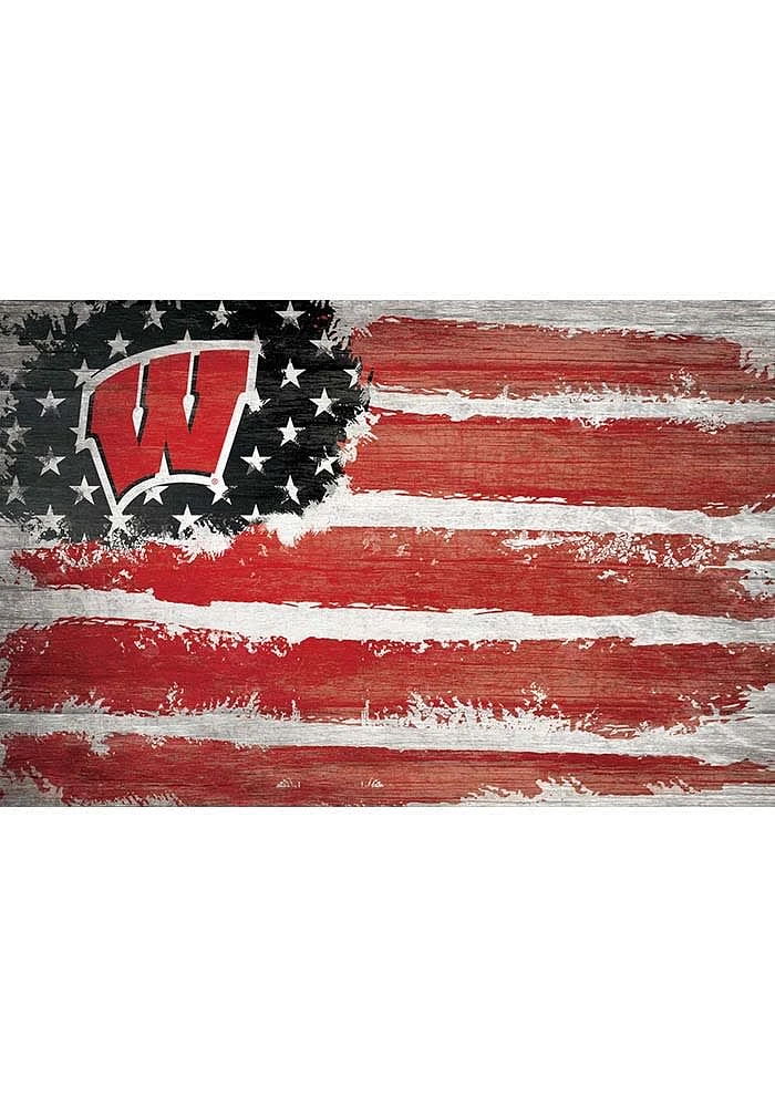 Wisconsin Badgers Flag 17x26 Sign - Red