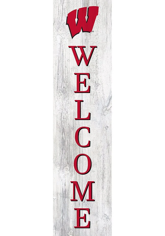 Wisconsin Badgers 48 Inch Welcome Leaner Sign - Red
