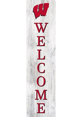 Wisconsin Badgers 48 Inch Welcome Leaner Sign - Red