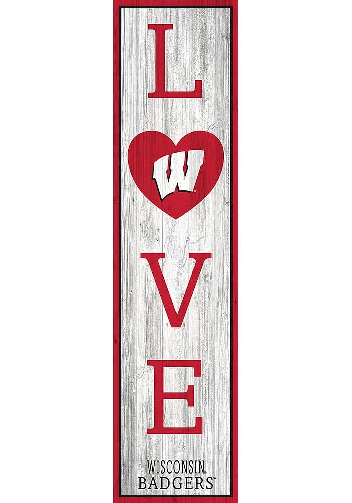 Wisconsin Badgers 48 Inch Love Leaner Sign - Red