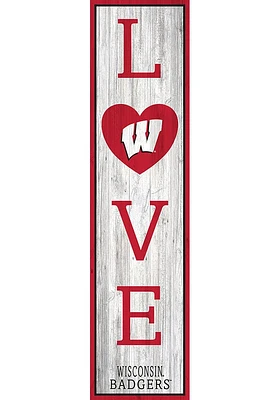 Wisconsin Badgers 48 Inch Love Leaner Sign - Red