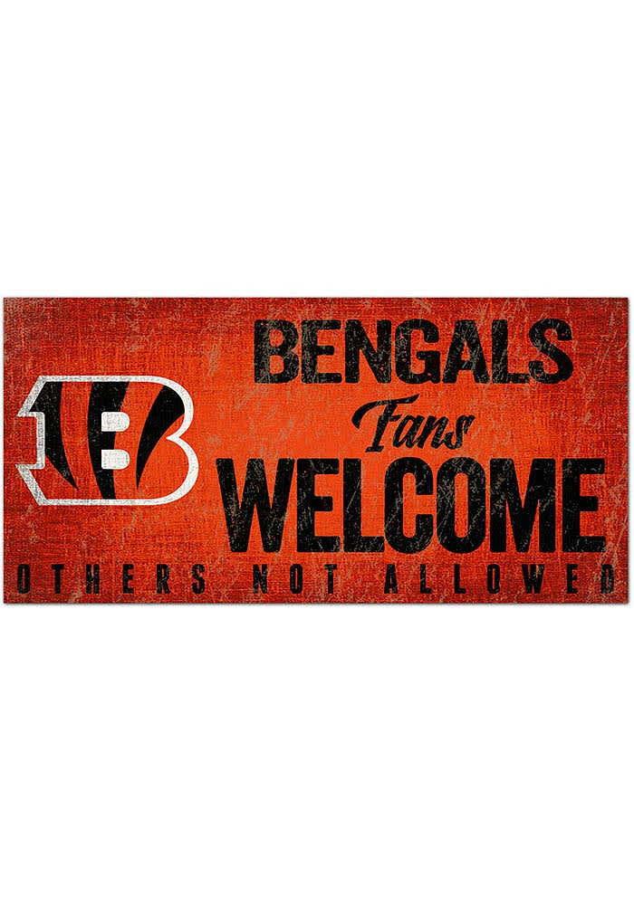 Cincinnati Bengals Fans Welcome 6x12 Sign