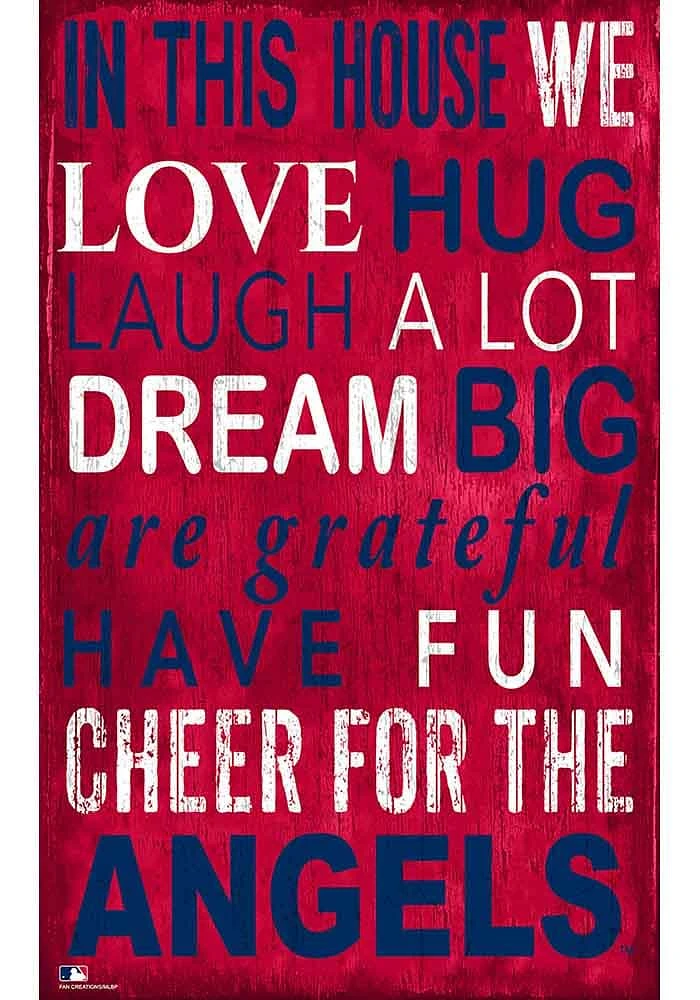 Los Angeles Angels In This House Sign - Red