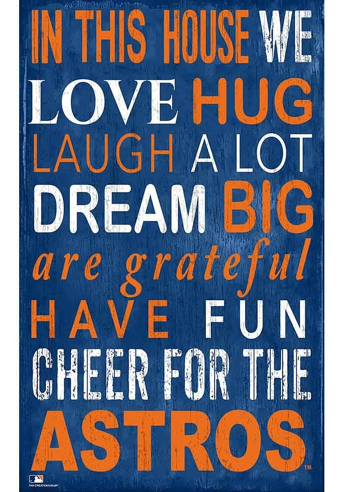 Houston Astros In This House Sign - Navy Blue
