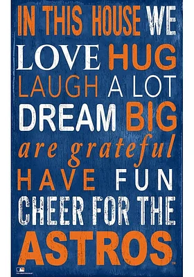 Houston Astros In This House Sign - Navy Blue