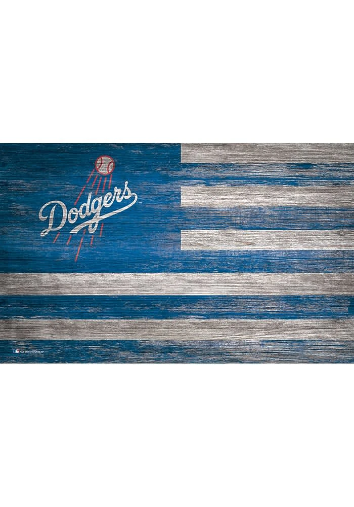 Los Angeles Dodgers Distressed Flag 11x19 Sign - Blue
