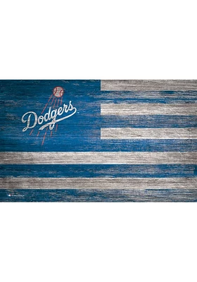 Los Angeles Dodgers Distressed Flag 11x19 Sign - Blue