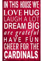 St Louis Cardinals In This House Sign - Red