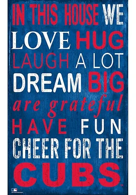 Chicago Cubs In This House Sign - Blue