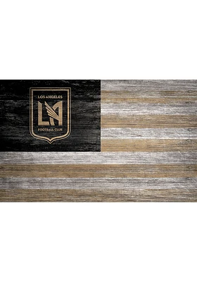 Los Angeles FC Distressed Flag 11x19 Sign - Black