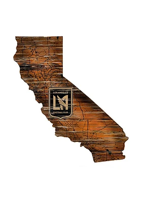 Los Angeles FC Distressed State 24 Inch Sign - Brown