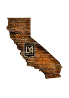 Los Angeles FC Distressed State 24 Inch Sign - Brown