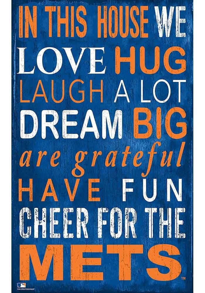 New York Mets In This House Sign - Blue