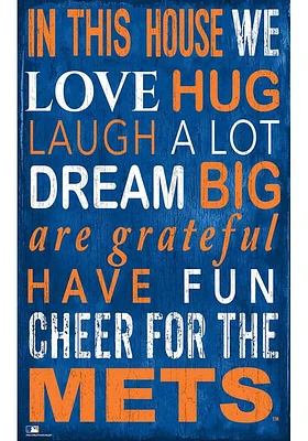 New York Mets In This House Sign - Blue