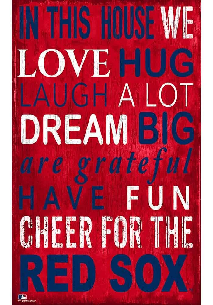 Boston Red Sox In This House Sign - Red