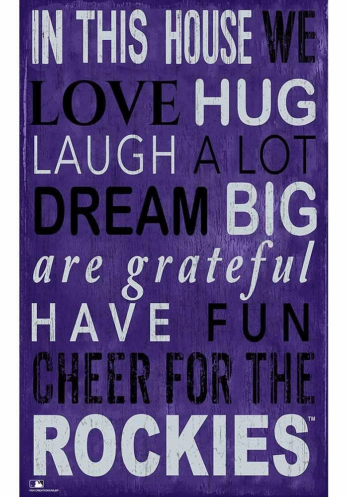 Colorado Rockies In This House Sign - Purple