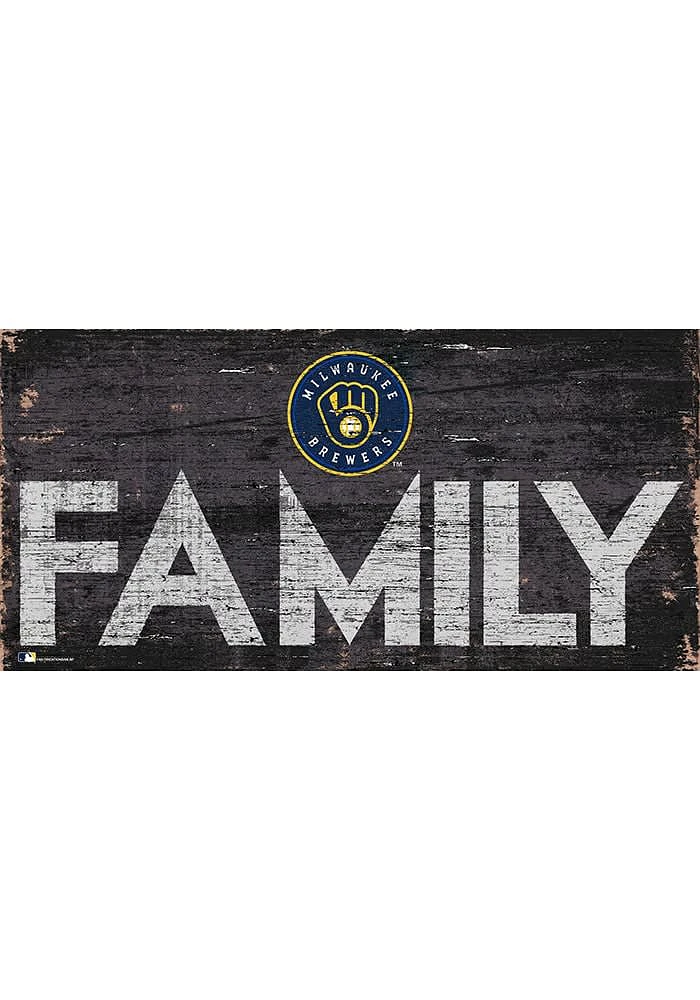 Milwaukee Brewers Family 6x12 Sign - Navy Blue
