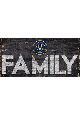 Milwaukee Brewers Family 6x12 Sign - Navy Blue