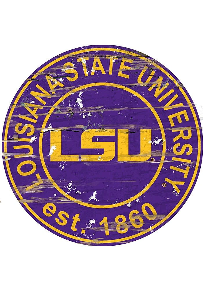 LSU Tigers Established Date Circle 24 Inch Sign - Purple