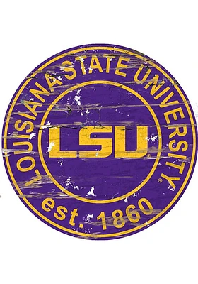 LSU Tigers Established Date Circle 24 Inch Sign - Purple