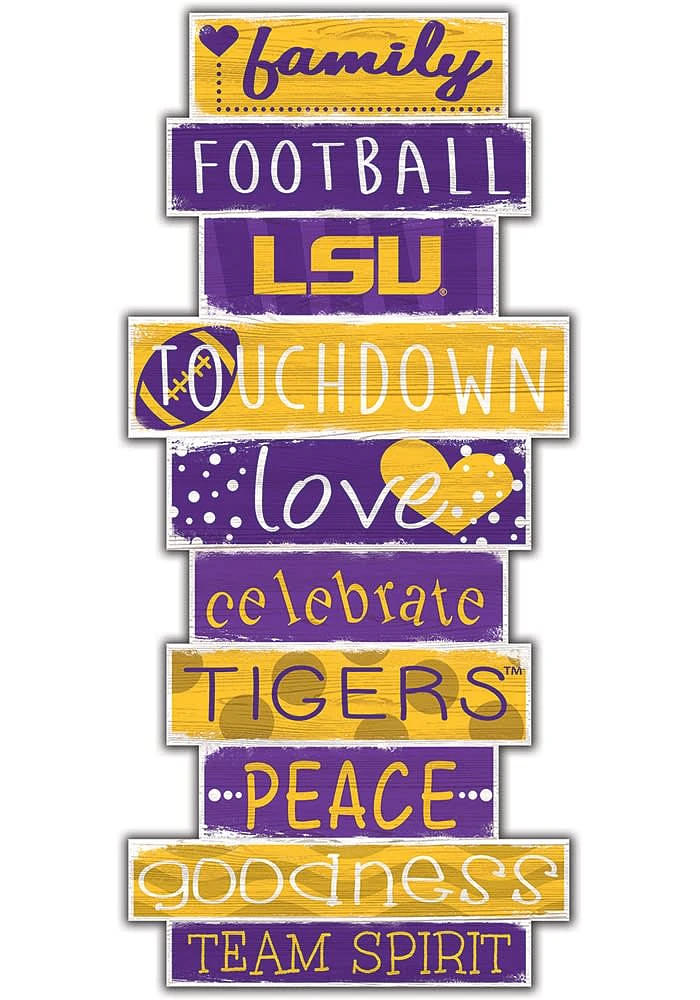 LSU Tigers Celebrations Stack 24 Inch Sign - Yellow