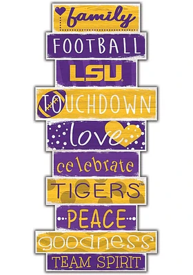 LSU Tigers Celebrations Stack 24 Inch Sign - Yellow