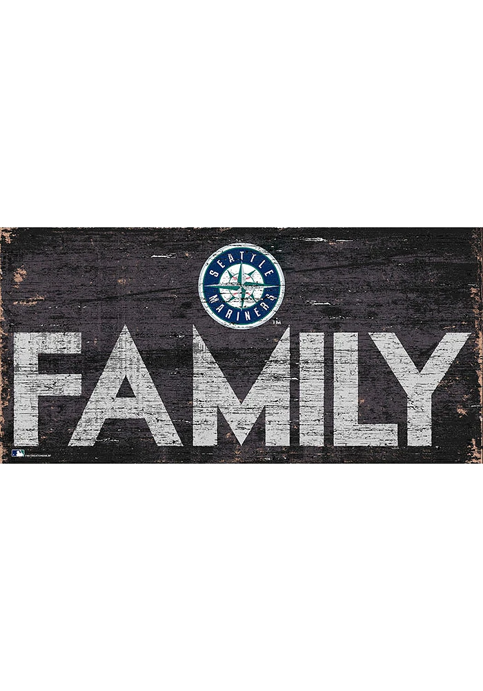 Seattle Mariners Family 6x12 Sign - Navy Blue