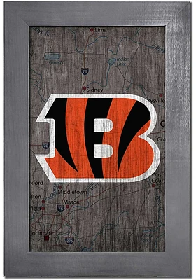 Cincinnati Bengals City Map Sign