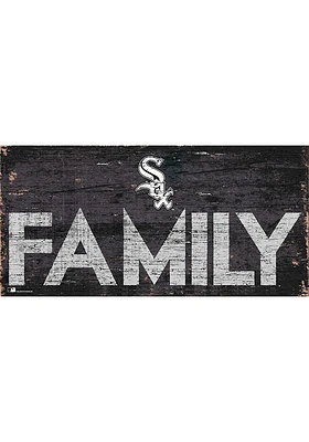 Chicago White Sox Family 6x12 Sign - Black