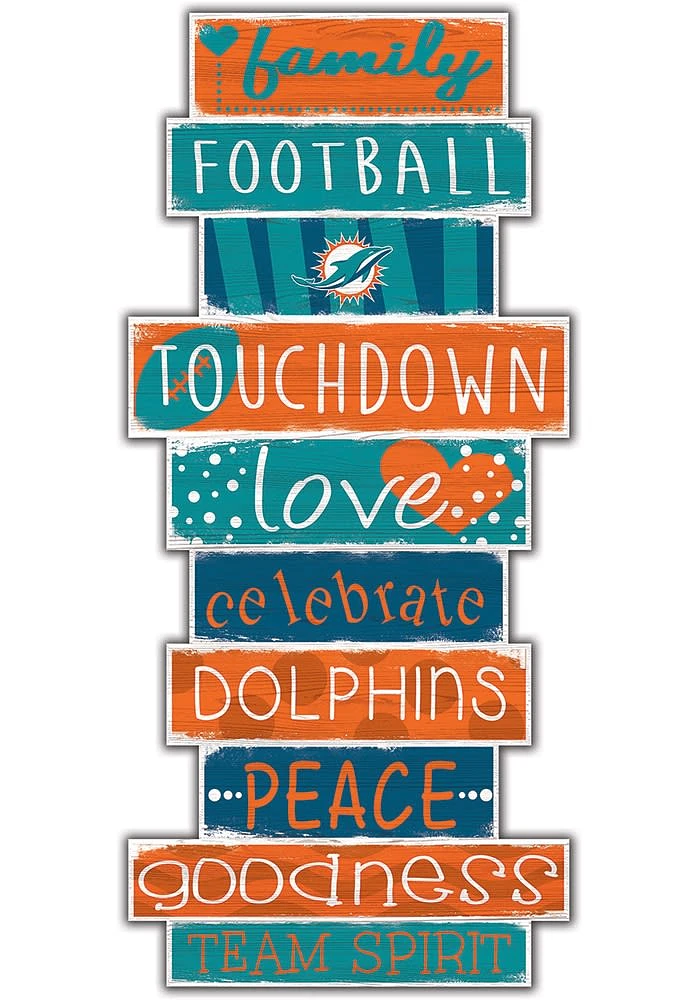 Miami Dolphins Celebrations Stack 24 Inch Sign - Orange
