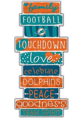 Miami Dolphins Celebrations Stack 24 Inch Sign - Orange