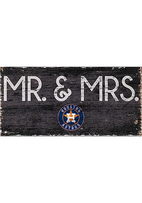 Houston Astros Mr and Mrs Sign - Navy Blue