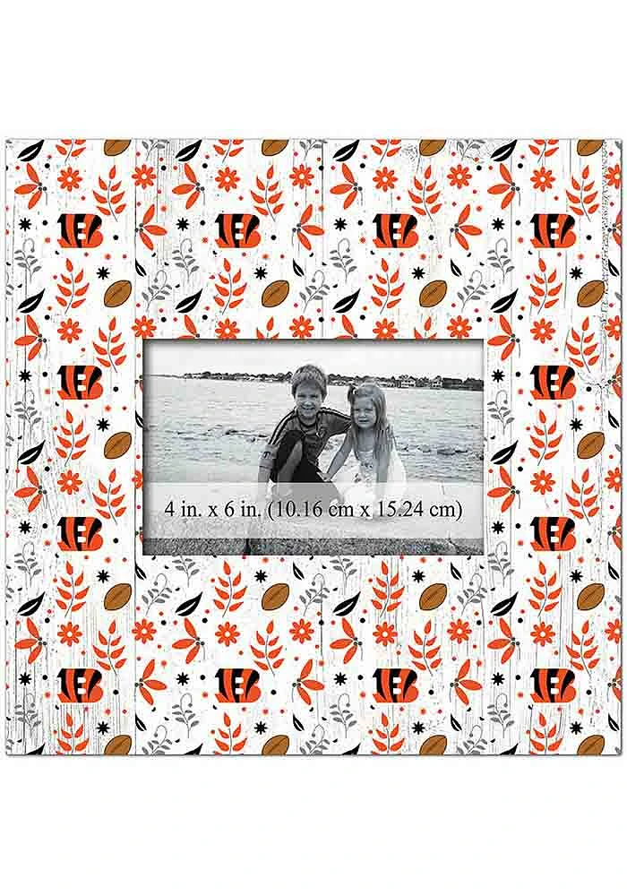 Cincinnati Bengals Floral Pattern 10x10 Picture Frame