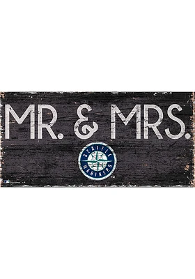 Seattle Mariners Mr and Mrs Sign - Navy Blue