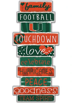 Miami Hurricanes Celebrations Stack 24 Inch Sign - Orange