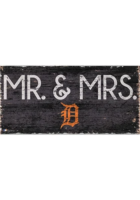 Detroit Tigers Mr and Mrs Sign - Navy Blue