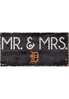 Detroit Tigers Mr and Mrs Sign - Navy Blue