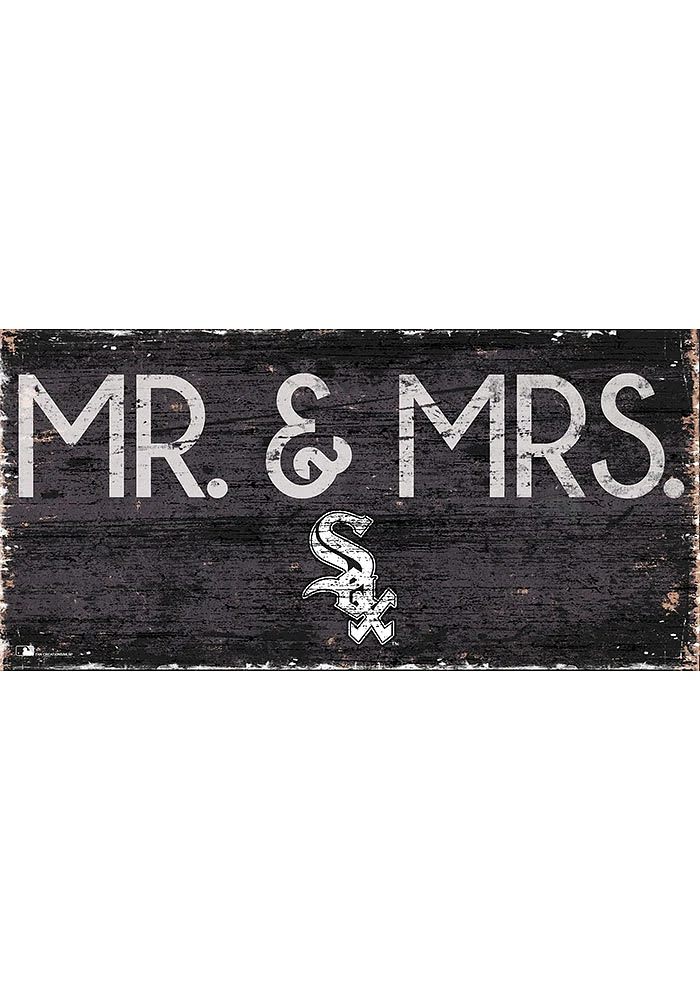 Chicago White Sox Mr and Mrs Sign - Black