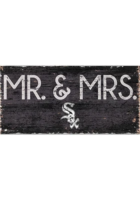 Chicago White Sox Mr and Mrs Sign - Black