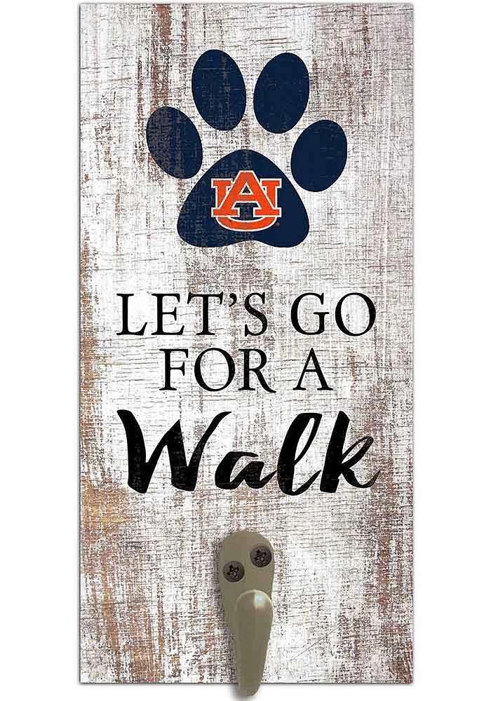 Auburn Tigers 6x12 Leash Holder Sign - White