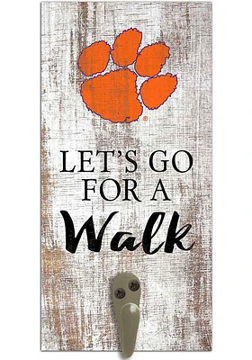 Clemson Tigers 6x12 Leash Holder Sign - White