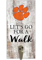 Clemson Tigers 6x12 Leash Holder Sign - White