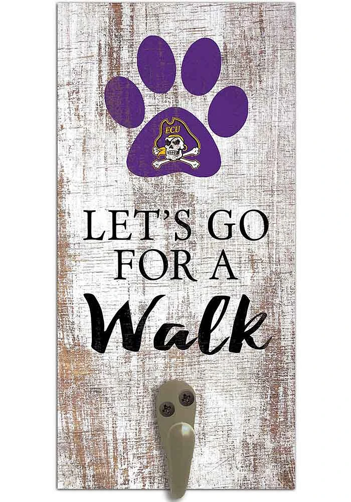 East Carolina Pirates 6x12 Leash Holder Sign - White