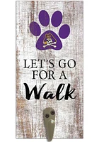 East Carolina Pirates 6x12 Leash Holder Sign - White