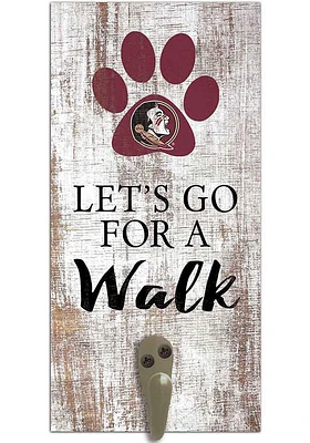 Florida State Seminoles 6x12 Leash Holder Sign - White