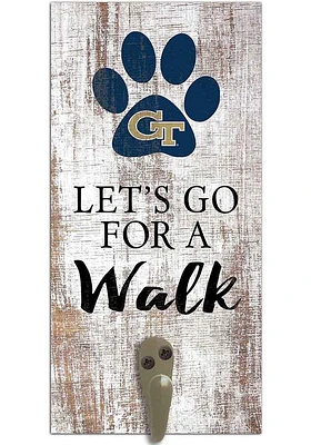 GA Tech Yellow Jackets 6x12 Leash Holder Sign - White