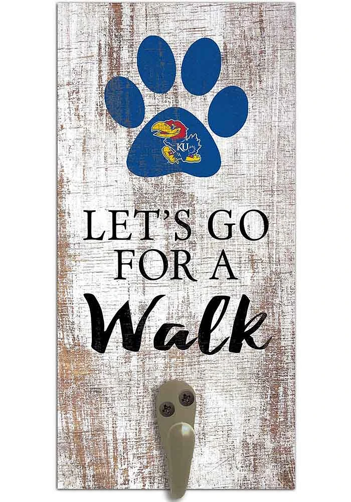 Kansas Jayhawks 6x12 Leash Holder Sign - White